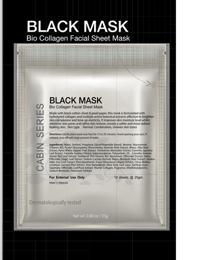 [BUE-BCCLM-10IN1] Bio-Collagen Black Mask 25gm (10's/pack)